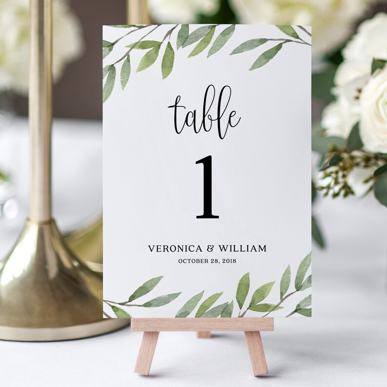 Rustic Table Numbers Template, Templett, Boho Wedding Printable ...