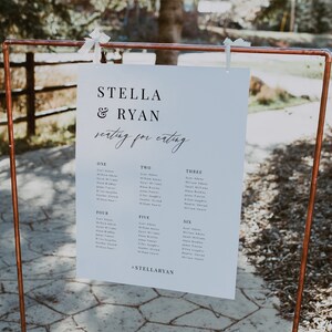 Small Wedding seating chart template Minimalist Seating Plan Printable Seating Plan Editable Sign Templett #24