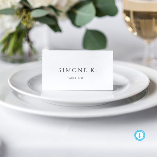 table place setting cards template Place card Template Escort cards Simple Wedding Place Cards Elegant Wedding Name Seating card Editable Place cards Templett 14