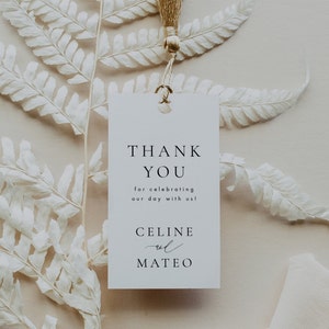 Elegant Wedding Tag Template Download Simple Minimalist Modern Tag Templett Favor Tag Template Printable Tag Gift Tag Favor label #CELINE