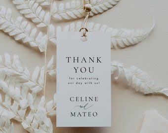 Elegant Wedding Tag Template Download Simple Minimalist Modern Tag Templett Favor Tag Template Printable Tag Gift Tag Favor label #CELINE