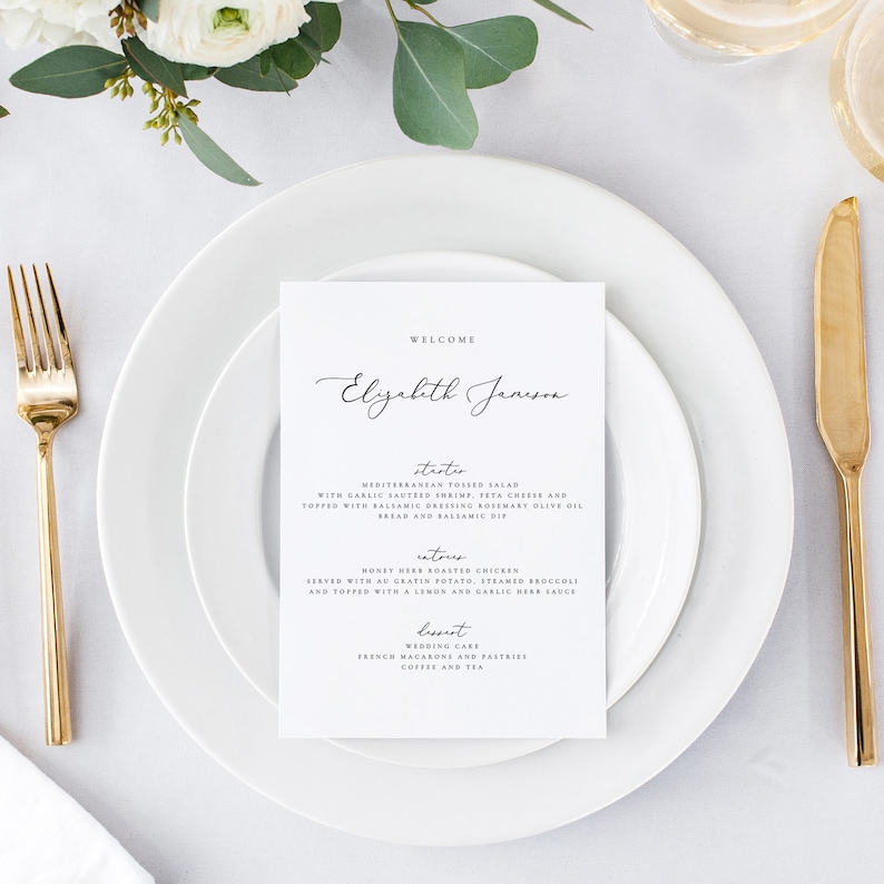Wedding Menu Place Cards Template Printable Wedding Place Card Etsy Wedding Menu Place Cards Template Printable Wedding Place Card Etsy