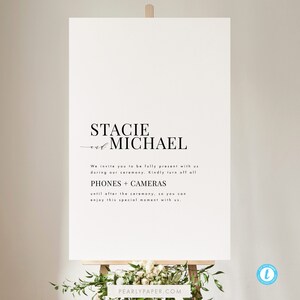 Minimalist Unplugged Wedding Sign Template Download Modern Unplugged Ceremony Sign Printable Unplugged Signs Templett #38