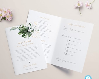 Wedding Weekend Itinerary Template Tropical Destination Weekend Timeline Program Wedding Booklet Printable Welcome Bag Wedding schedule 23