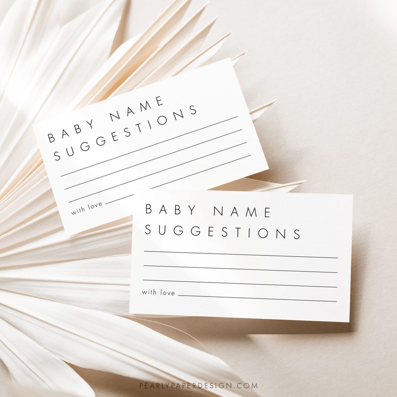 Baby Name Suggestions Template, Baby Name Ideas Game Download, Printable Baby ShowerGame, Editable template, Templett M21 image 4