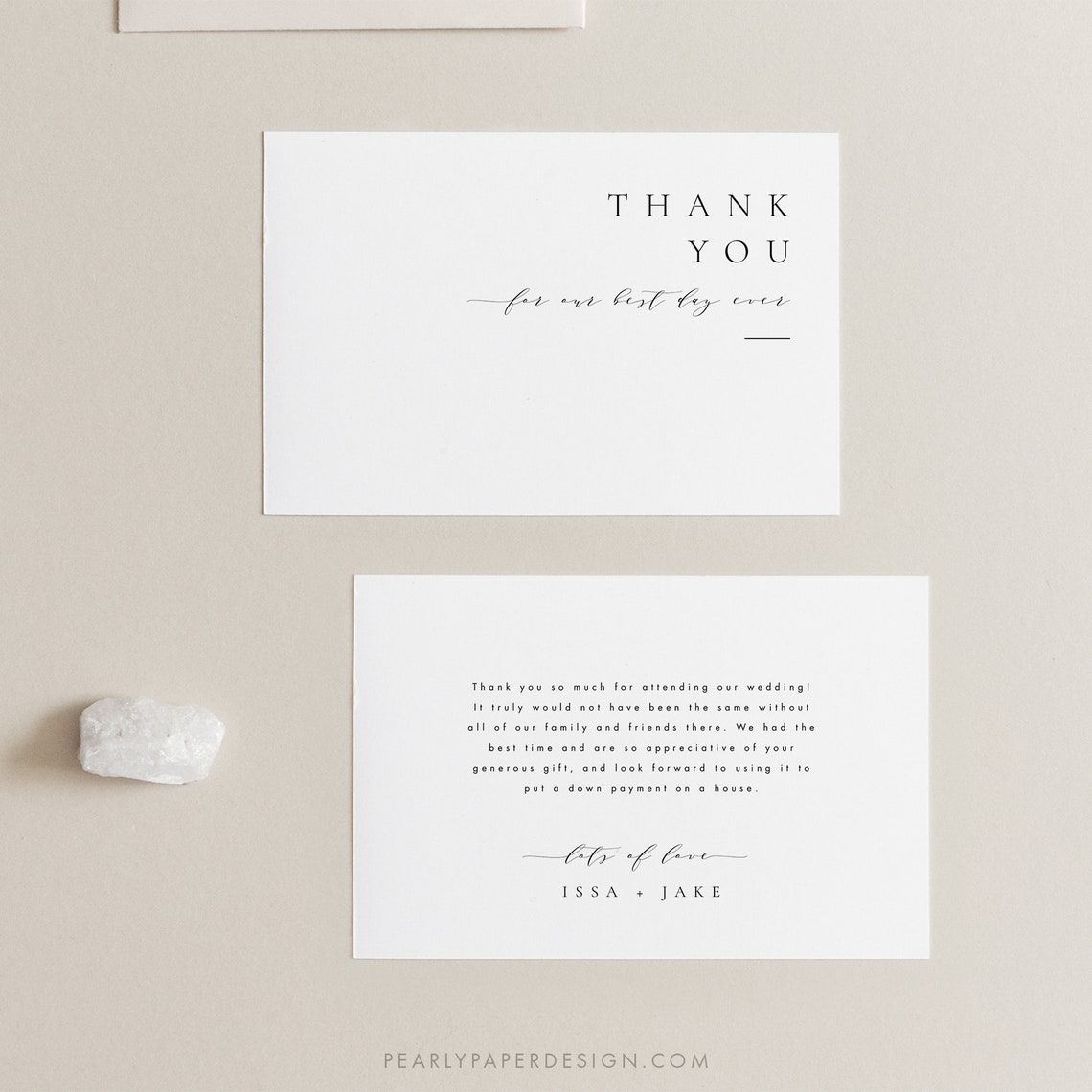 Minimalist Wedding Thank You Template Download Printable Thank You Card ...