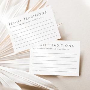 Family Traditions Sign and Card, Minimalist Baby Shower Game Template, Childhood Traditions, Editable Baby Shower Game, Templett #M21 image 4