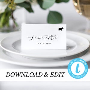 Place card Template Printable Wedding Place Cards Wedding Place Cards Templett Food option meal Editable Pdf Place cards Instant Download 06