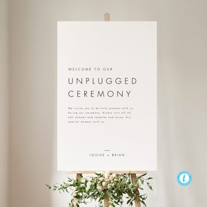 Minimalist Unplugged Wedding Sign Template Download Modern Unplugged Ceremony Sign Printable Unplugged Signs Templett 21