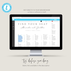 Alphabetical seating chart template Download Minimalist Seating Alphabetized Printable Seating Plan Editable Sign Templett 10 image 6