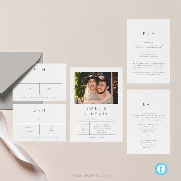 Photo Wedding Invitation Template Download Modern Wedding Invite Templett Printable Wedding Photo Invitation Elegant Wedding Invitation #32