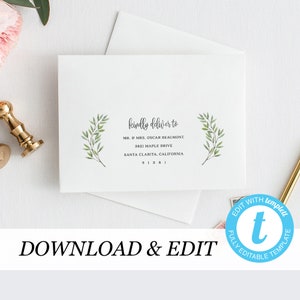 Rustic Envelope Template address label Printable Wedding Editable Envelope Templett address template Instant Download DIY envelope 01