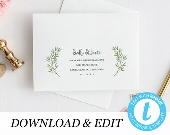 Rustic Envelope Template address label Printable Wedding Editable Envelope Templett address template Instant Download DIY envelope 01
