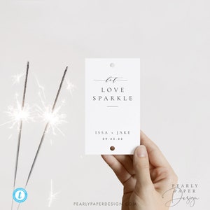 Printable Sparkler Tag Template Download, Sparkler Send off, Modern Sparkler Tag, Editable Sparkler Tag, Custom Sparkler Tag Templett #ISSA