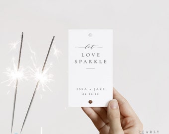 Printable Sparkler Tag Template Download, Sparkler Send off, Modern Sparkler Tag, Editable Sparkler Tag, Custom Sparkler Tag Templett #ISSA