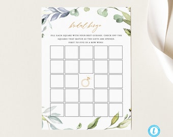Rustic Bridal Shower Bingo Template Gift Bingo Game Bridal Bingo Cards Printable Bridal Shower Games 18