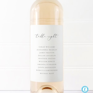 Printable Wine Label Table Numbers Template, Printable Modern Wine Bottle Label, Wedding Table numbers Label Templett #10