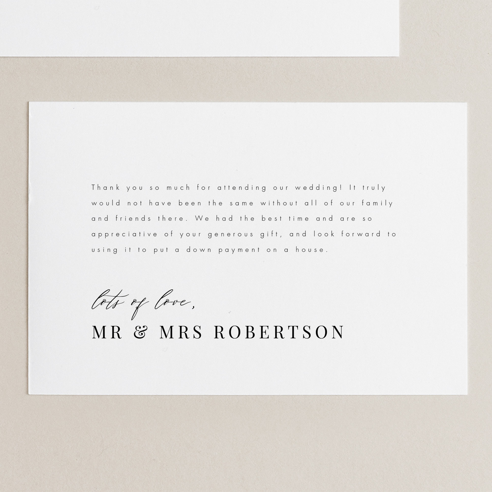 Minimalist Wedding Thank You Template Download Printable Thank You Card ...