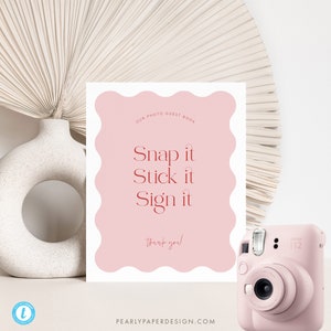 Photo Guest Book Sign Template, Trendy Wedding Photo Guestbook Sign, Photo Guestbook Sign, Photo Sign our Guestbook Sign, Templett #057