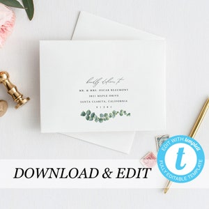 Envelope Template, Printable Wedding Envelope Templett, address template, Rustic, Instant Download, DIY envelope, Editable envelope