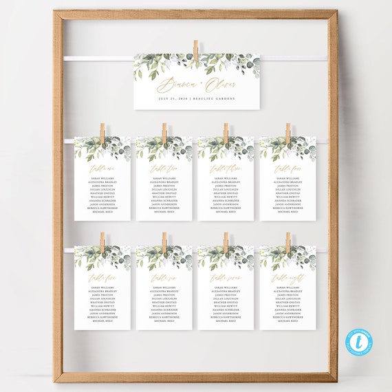 Seating Chart Template Rustic Seating table cards Wedding Seating Plan Editable Seating Cards Table Seating Templett 18