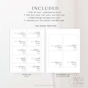 May include: White place cards with elegant calligraphy names and table numbers. Includes flat and tent-folded card options. Text on the cards includes "Juliane", "Michelle", "Benjamin", "Louise", "Victoria", "Sebastian", "Hayley", "Jacob", "Christian", and "Charlotte".