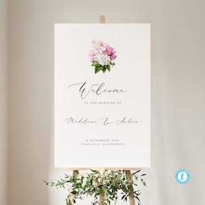 Floral Welcome Sign Template Download Editable Wedding Sign Printable welcome poster Bridal Shower Welcome Sign Boho Wedding Sign 13