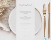 Minimalist Menu Template Download Modern Wedding Menu Simple Menu Cards Editable Menu Simple wedding DIY menu 27