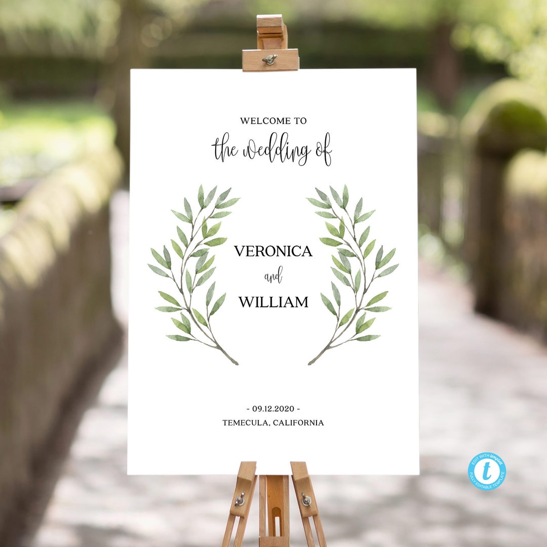 Rustic Welcome Sign Template Download Editable Wedding Welcome Sign ...