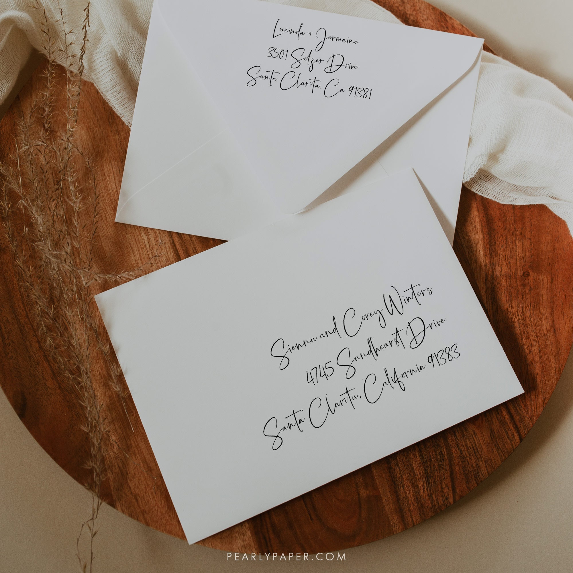 Envelope Addressing Template With Handwritten Font Modern Etsy