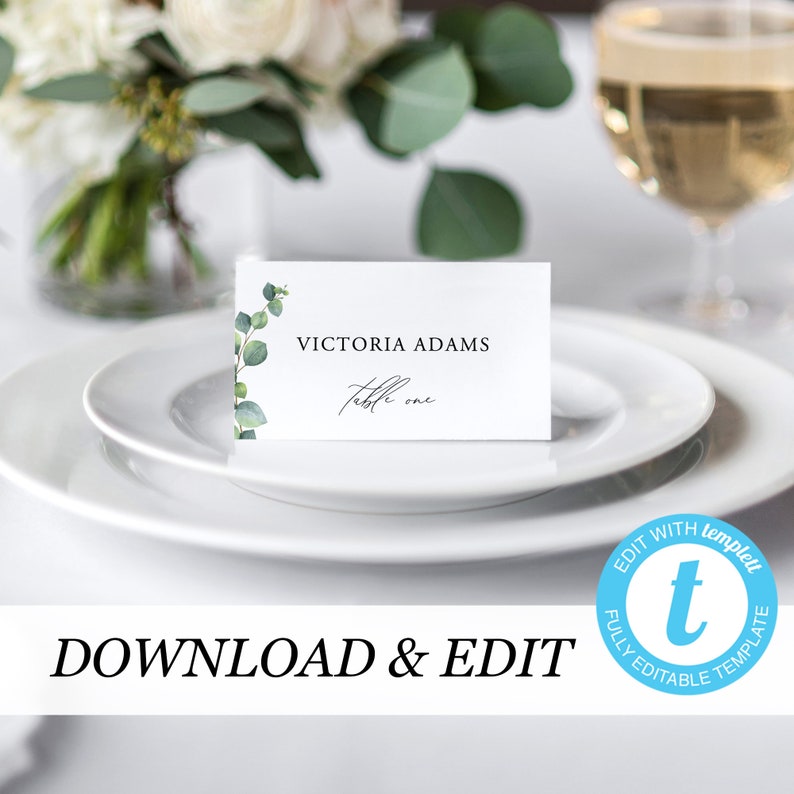 Place Card Template Printable Wedding Place Cards Wedding Etsy