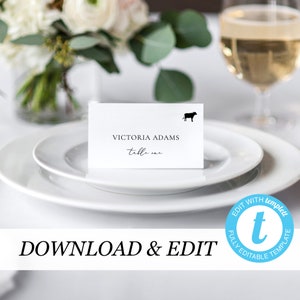 Place card Template Printable Wedding Place Cards Wedding Place Cards Templett Food option meal Editable Pdf Place cards Instant Download 10