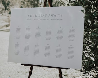 Elegant Wedding seating chart template Simple Landscape Seating Plan Printable Seating Plan Editable Sign Templett #14