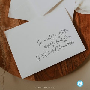 Envelope Addressing Template with handwritten font, Modern Envelope Templett Wedding Envelope address template #43
