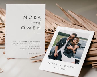 Printable Wedding Invitation Template, Simple Wedding Invite Templett, Modern Elegant Wedding Invitation, Templett #064
