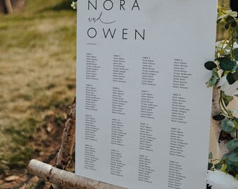Wedding seating chart template, Elegant Table Seating Plan, Printable Seating poster, Editable Seating Sign, Templett #064