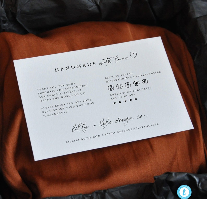 Printable Small Business Thank You Card Template, Simple Thank You