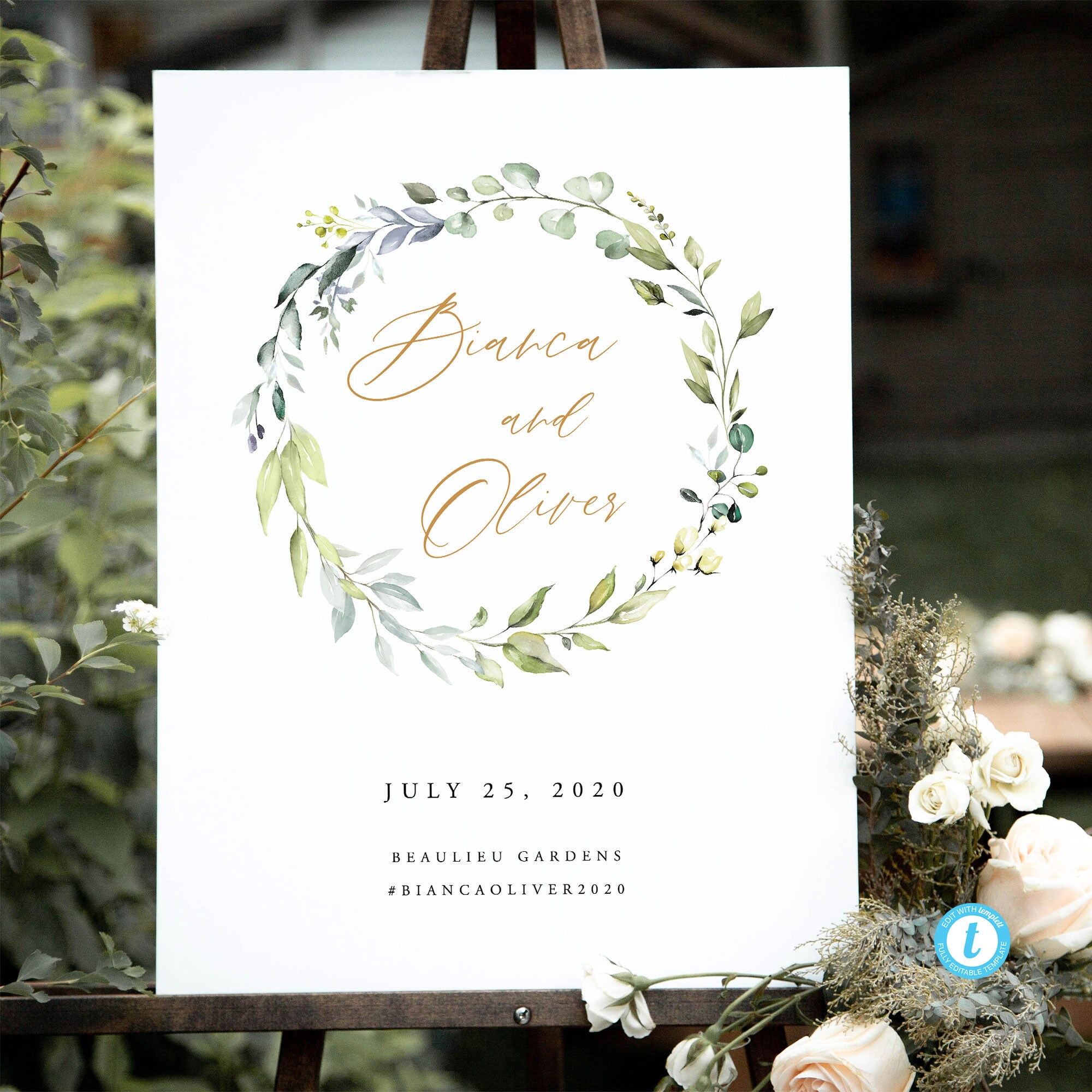 Rustic Welcome Sign Template Editable Wedding Welcome Poster Wedding ...