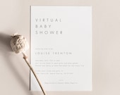 Virtual Baby Shower Invitation Template Download, Minimalist Baby Shower Invite Printable  Baby Shower Invite M21