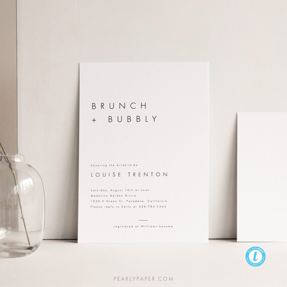 Printable Brunch and Bubbly Bridal Shower Invitation Template Printable Bridal Shower Invite Editable Bridal Shower invitation 21