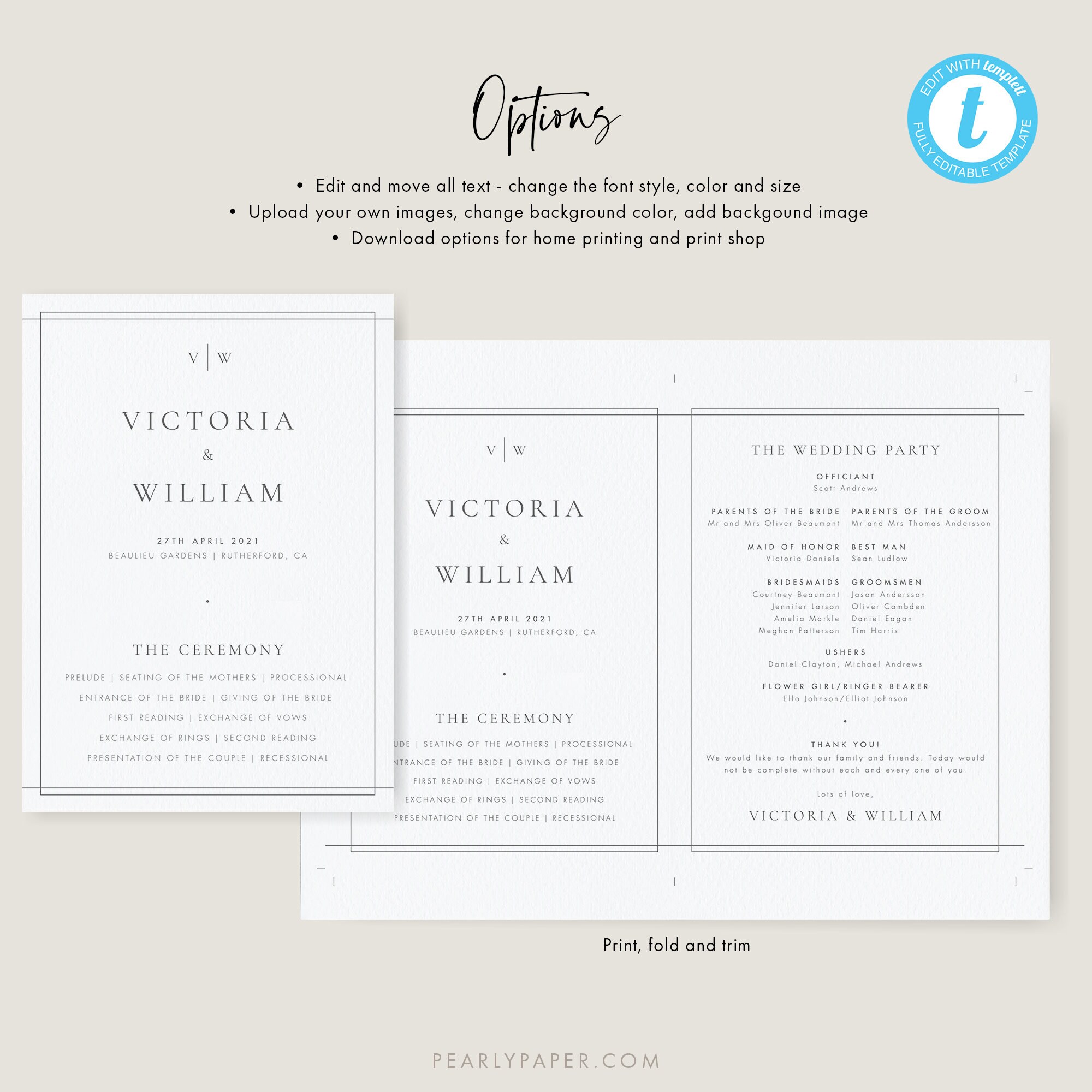 Printable Wedding Ceremony Program Fan Template Download Etsy Printable Wedding Ceremony Program Fan Template Download Etsy