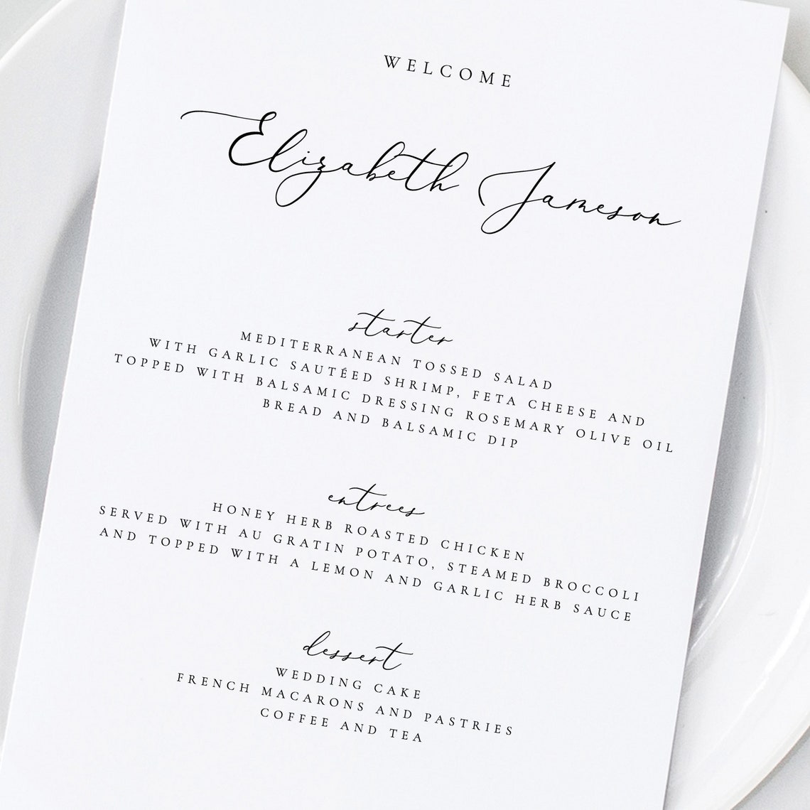 Wedding Menu Place Cards Template Printable Wedding Place Card Place ...