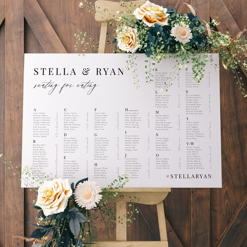 Seating Letters Alphabetical Seating Chart Template Download Minimalist Seating ...