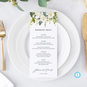 Wedding Menu Template Download Floral Wedding Menu Rustic Menu Cards Editable Menu Boho wedding DIY menu 20