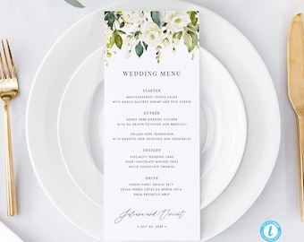 Wedding Menu Template Download Floral Wedding Menu Rustic Menu Cards Editable Menu Boho wedding DIY menu 20
