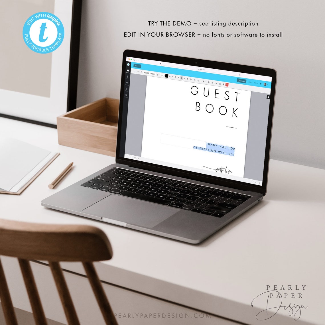 Editable Guest Book Sign Template, Modern Guest Book Sign, Editable ...