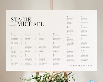 Alphabetical seating chart template Download Elegant Minimalist Seating Alphabetized Printable Seating Plan Editable Sign Templett #38