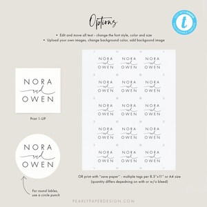 Printable Favor Tag Template, Modern Wedding Tag Templett, Square Favor ...