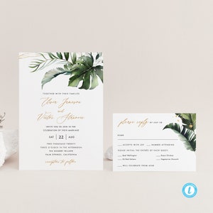 Destination Wedding Invitation Set Invitation Template download Hawaiian Wedding Tropical Wedding Invite Tropical Invitation 23