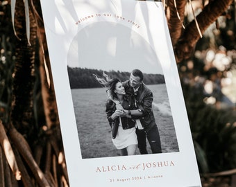 Wedding Welcome sign Template, Photo Welcome Sign, Modern Wedding Photo Sign Template Download, Printable Welcome Poster, Editable Sign #39